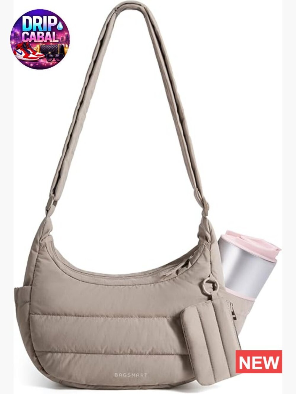 Quilted Puffer Hobo Crossbody Bag with Adjustable Strap, 3-Way Carry,